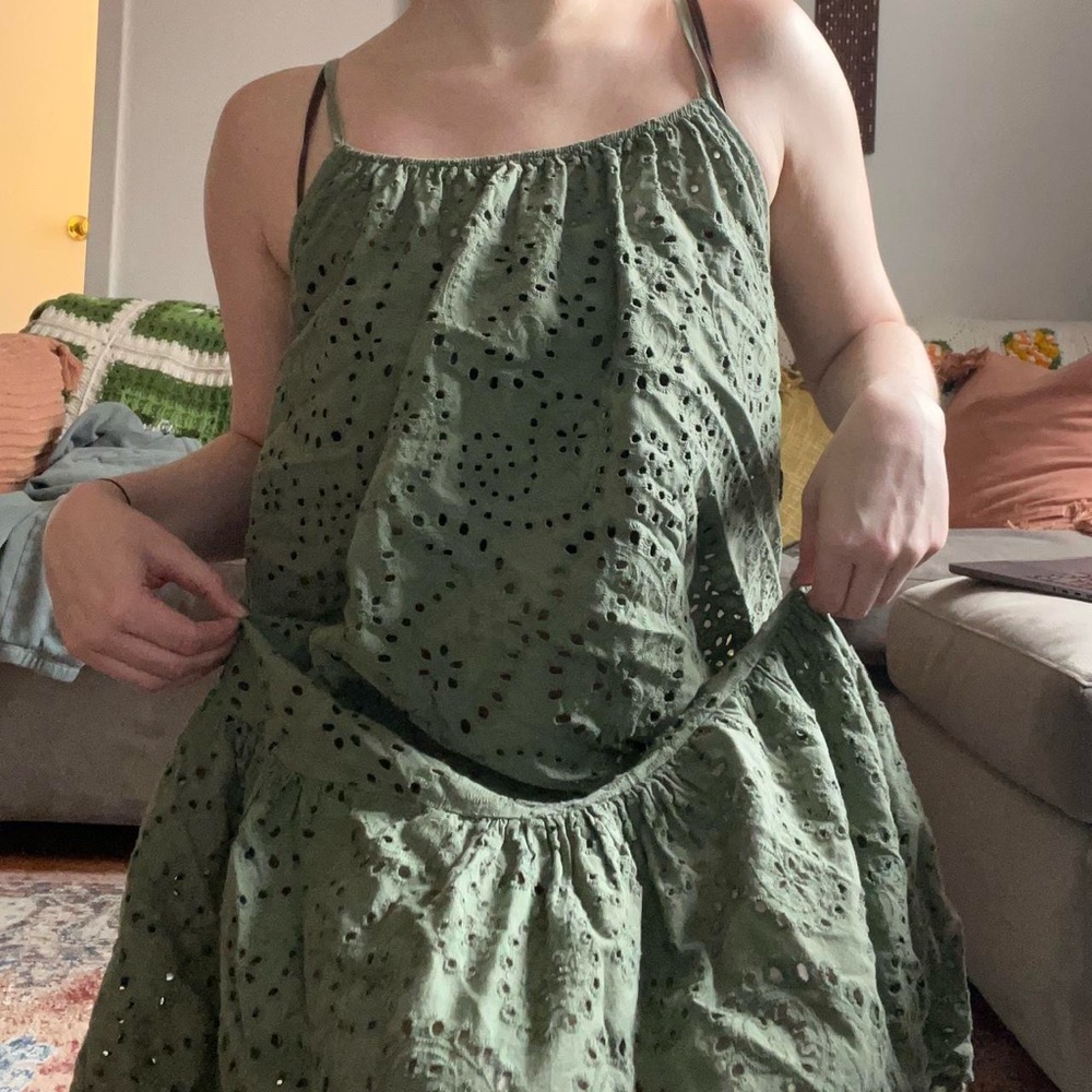 Green Eyelet Sundress